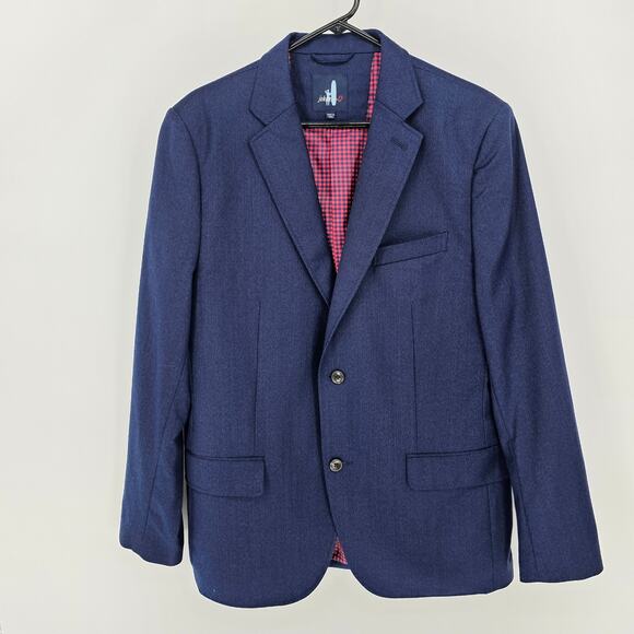 Johnnie-O Navy Blue Stretch Wool Two Button Business Office Preppy Blazer 42R - Picture 1 of 11
